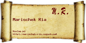 Marischek Ria névjegykártya